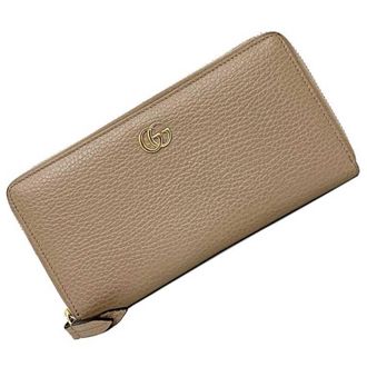 Gucci Pink Beige Leather Long Wallet (Bi-Fold) (Pre-Owned)