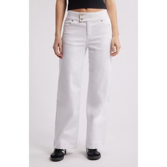 1822 Denim High Waist Wide Leg Jeans in White at Nordstrom, Size 26