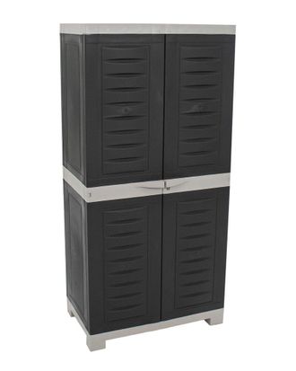 Sunnydaze Lockable Storage Cabinet With 3 Adjustable Shelves