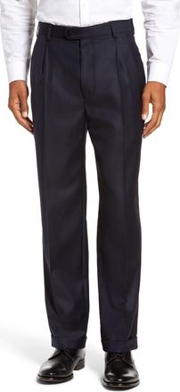 Zanella Bennett Straight Leg Pleated Dress Pants in Blue 0 at Nordstrom, Size 32 X Unhemmed