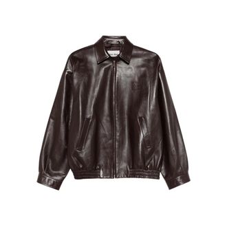 Miu Miu Logo-detail Leather Jacket