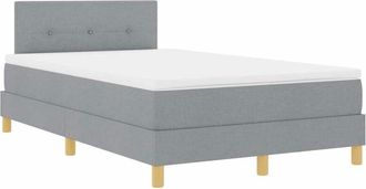 vidaXL Box Spring Bed with Mattress Light Grey 120 x 190 cm Fabric vidaXL