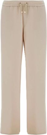 Herno Broeken, Dames, Beige, XS, Satijn, Rechte satijnen broek