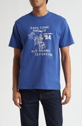 Palmes Forever Embroidered T-Shirt in Blue at Nordstrom, Size X-Large