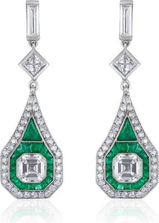 Mindi Mond Dare to be Deco Drop Earrings in Emerald at Nordstrom