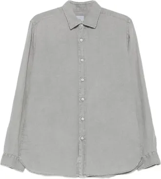 Xacus Linnen overhemd met cutaway kraag - Heren - Casual Overhemden - Grijs - 3XL - Linnen - Overhemden