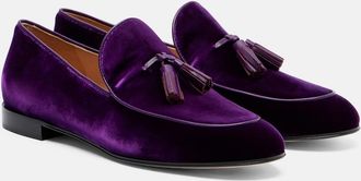 Gianvito Rossi Tasseled velvet loafers