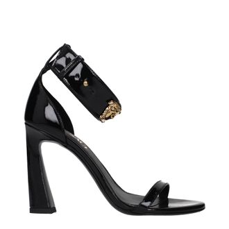 Versace Mujers Sandalias Charol Negro