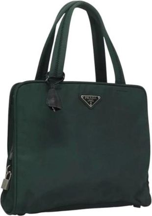 Prada Pre-owned Handbags, female, Green, Size: ONE SIZE Pre-owned Nylon Handbag