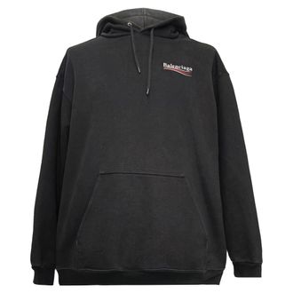 Balenciaga Balenciaga Politieke Campagne Medium Fit Hoodie in Zwarte Katoen