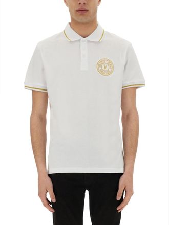 Versace Jeans Couture White Shirt Collar Polo