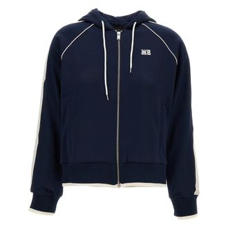 Wales Bonner Sweatshirt met rits - Dames - Vesten met rits - Blauw - M - Katoen - Hoodies & sweatvesten