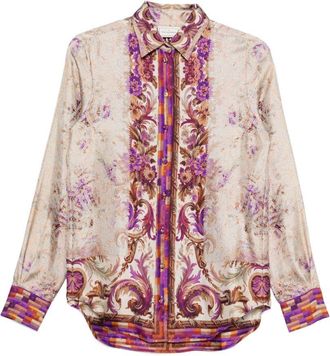 Pierre-Louis Mascia Pierre Louis Mascia Womens Printed Silk Shirt
