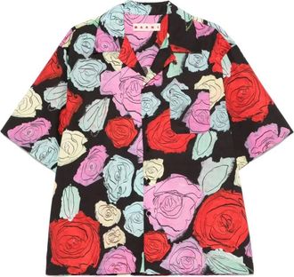 Marni Shirt met bloemenprint en camp collar - Heren - Korte mouwen Overhemden - Veelkleurig - S - Overhemden
