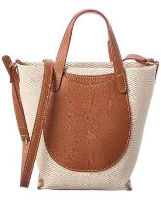 Longchamp Epure Canvas & Leather Crossbody
