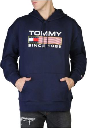 Tommy Jeans Hoodies, male, Blue, Size: S Casual Sweatshirt - Dm0Dm15009