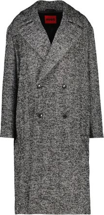 HUGO BOSS Single-Breasted Coats - Dames - Mantel - Grijs - S - Leer - Jassen