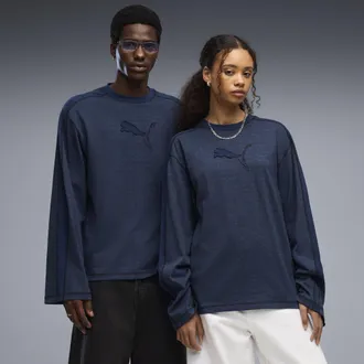 Puma T-shirt a maniche lunghe T7 unisex, Abbigliamento, Blu, XL