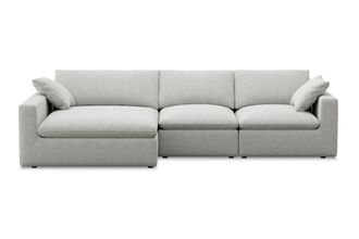 Castlery Modular Customized Wide Chaise Sectional Sofa with Machine Washable Covers and Feather-filled Cushions - White by Castlery