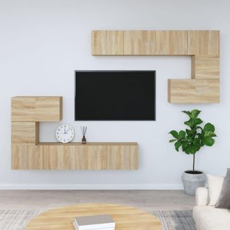 vidaXL Vidaxl - Mueble De Pared Para Tv Madera Contrachapada Color Roble Sonoma