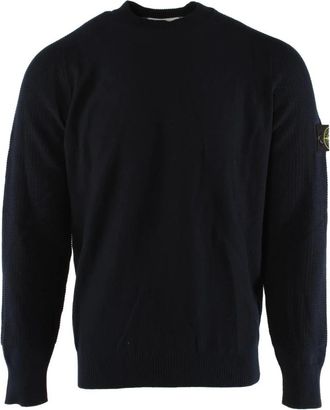 Stone Island Rondgebreide trui - Heren - Ronde hals truien - Blauw - M - Katoen - Truien & Vesten