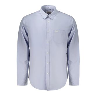 Guess Slim Fit Long-Sleeved Shirt - Heren - Casual Overhemden - Blauw - M - Overhemden