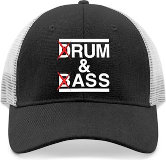 Generic Funny Drum & bass/Rum & Ass Lovers Sun hat Runners hat Womens Beach hat s for Men Baseball Caps, Allblack, One size