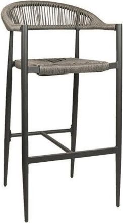 Global Interiors Hochwertiger Outdoor Barstuhl Jonah mit Armlehnen - Grau/Anthrazit