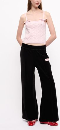Ganni Black Heavy Velour Pants