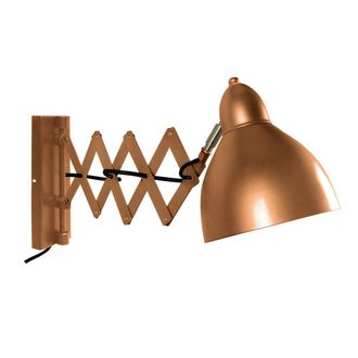 Tosel Aplique de pared madera Alt.25cm cobre ;Pantalla: aluminio