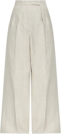 Max Mara Pantaloni a gamba ampia con pieghe - Toni neutri
