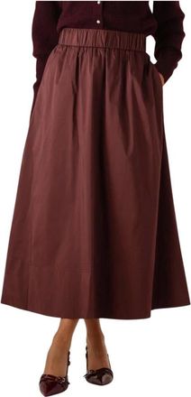 Notre-V Rokken, Dames, Rood, 2Xl, Katoen, Bordeaux Maxi Rok voor Herfst
