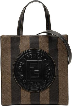Fendi Pre-owned Tote Bags, female, Brown, Size: ONE SIZE Pre-owned Vertical Tote Bag