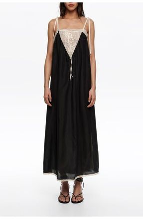 Bimba & Lola Silk Lace Strappy Dress in Black at Nordstrom, Size X-Small Eu
