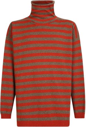 Lardini Oranje Gebreide Kleding Hoge Hals Trui - Heren - Coltruien - Veelkleurig - L - Wol - Truien & Vesten