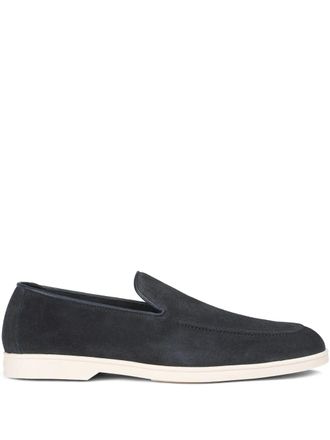 Doucal's Su&egrave;de loafers met schort - Blauw