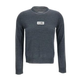 Maison Margiela Maglia Girocollo - female - MM6 Maison Margiela - Round-neck Knitwear - Gray - S - Knitwear