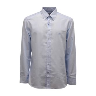Etro Italiaanse Button-Down Shirt Model U241 - Heren - Zakelijke Overhemden - Blauw - M - Overhemden