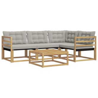 vidaXL Conjunto De Sof&aacute;s De Exterior 5 Pcs Blanco Y Gris Claro Vidaxl