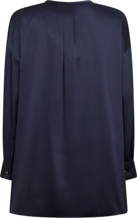 Giorgio Armani Womens Shirt Tunic Silk Blue