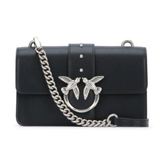 Pinko Love One Chain Schoudertas - Dames - Schoudertassen - Zwart - ONE Size - Katoen - Tassen