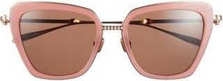 Valentino 54mm Cat Eye Sunglasses in Pink Gold Brown at Nordstrom Rack