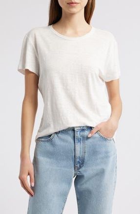 Frame Denim Organic Linen Baby Tee in White at Nordstrom Rack, Size X-Small