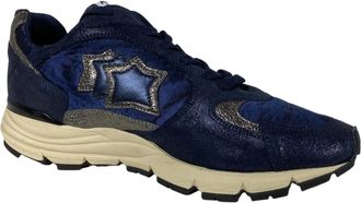 Atlantic Stars Zilveren Mira Schoenen Made in Italy - Dames - Sneakers - Blauw - 37 EU - Leer - Schoenen