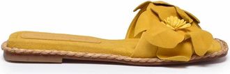 Paloma Barcel&oacute; Suede Slide Sandals - Yellow
