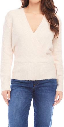 Karen Kane Wrap Sweater In Ivory