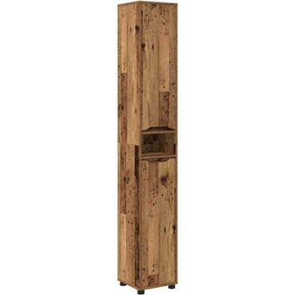 vidaXL Gabinete De Ba&ntilde;o Con Estante Madera Vieja 30,5 X 30 X 195 Cm Vidaxl