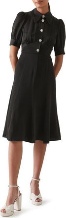L.k. Bennett Esme A-Line Dress in Black at Nordstrom Rack, Size 14 Us / 18 Uk