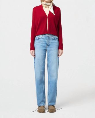 Guest In Residence Stealth Hook Front Cardigan In Ruby