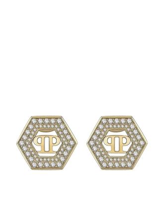Philipp Plein Legacy oorbellen verfraaid met kristallen - Goud